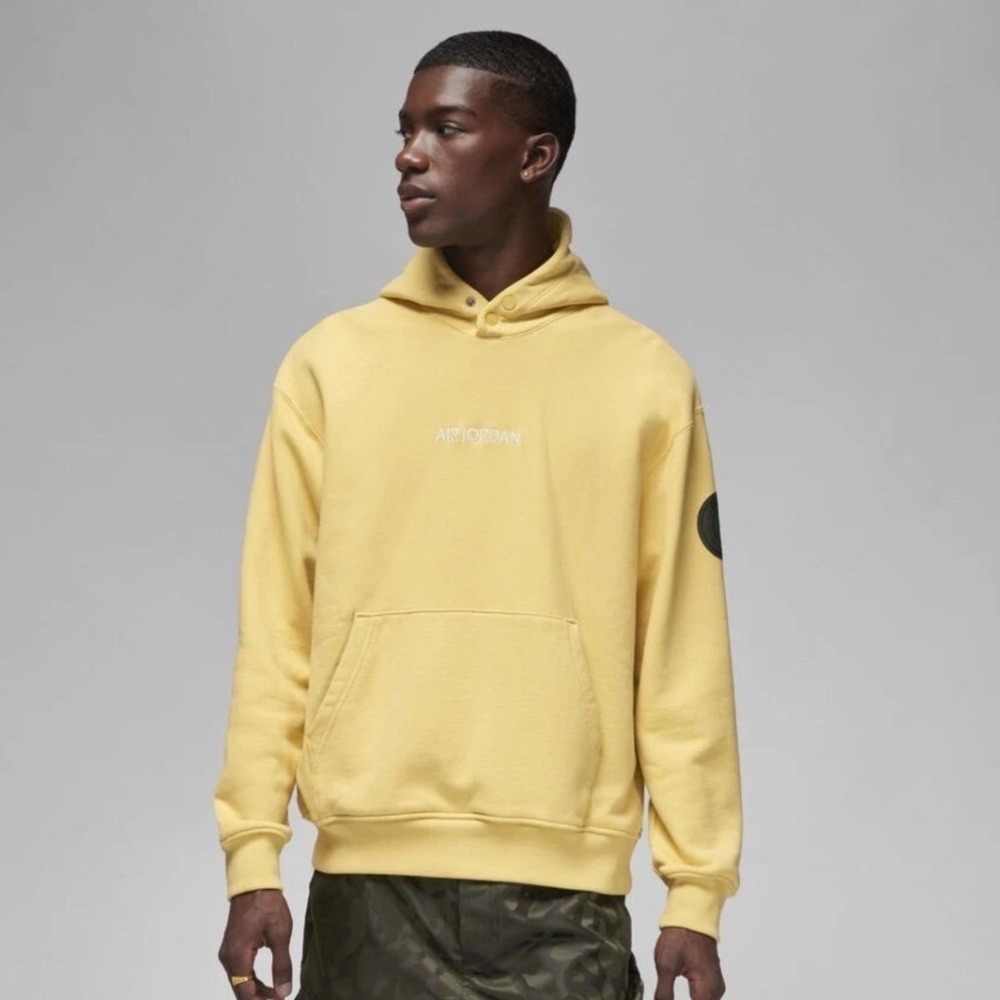 Jordan PSG Paris Wordmark Fleece Pullover Yellow‎ Hoodie FN5324-700 Men XL